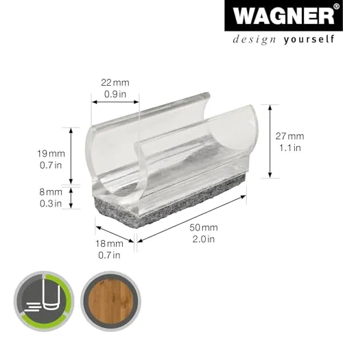 Wagner EH 0693 ghiera tubo rotondo feltro 4 pezzi trasparente