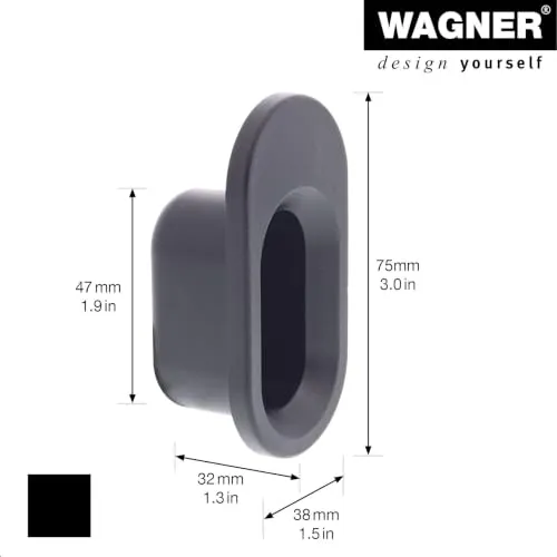 Wagner hooks4home Ovale gancio a muro 75x30x40 mm nero