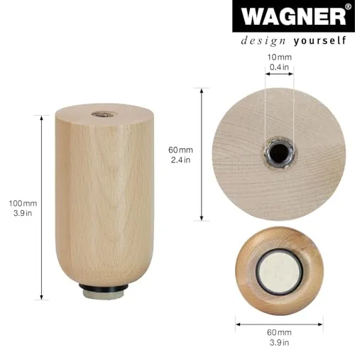 Wagner Design ST 7510 gamba per mobili faggio rotonda 100 mm