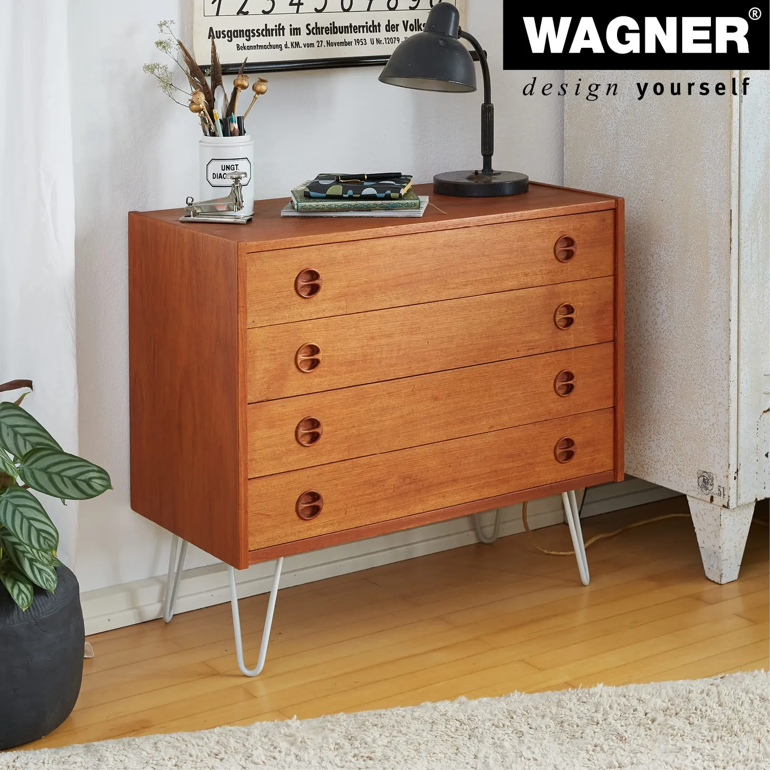 Wagner Hairpin gambe mobili acciaio grigie 20 cm set 4 pezzi