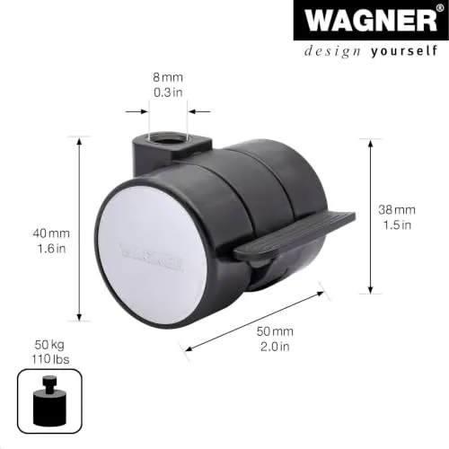 Wagner Design 0101010101 rotella mobili 38 mm dura con freno