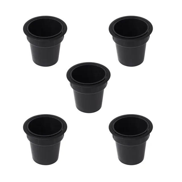 Emuca Pot portaoggetti da incasso nero foro 80 mm 5 pezzi