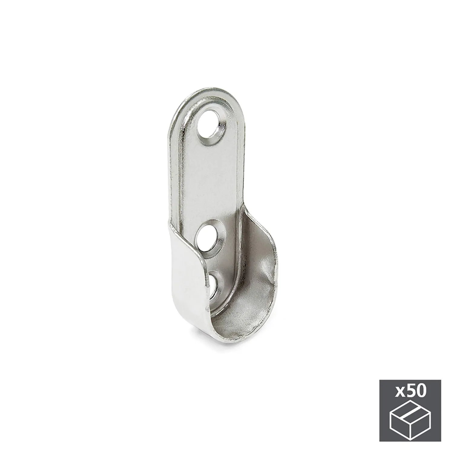 Emuca 7063207 reggitubo laterale nichelato set 50 pezzi