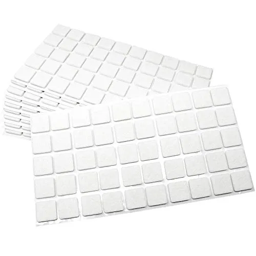 Adsamm feltrini autoadesivi bianchi 500 pezzi 20x20 mm