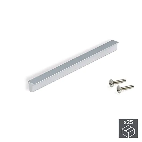 Emuca Maniglia Mobile 128 mm Alluminio Opaco Set 25 pz