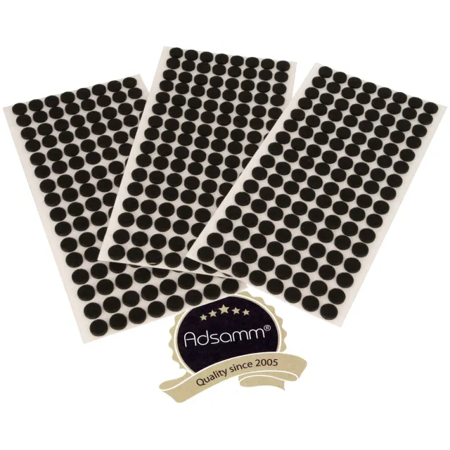 Adsamm Feltrini Autoadesivi Ø12 mm Neri 384 Pezzi Sottili