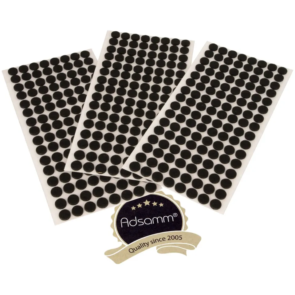 Adsamm Feltrini Autoadesivi Ø12 mm Neri 384 Pezzi Sottili