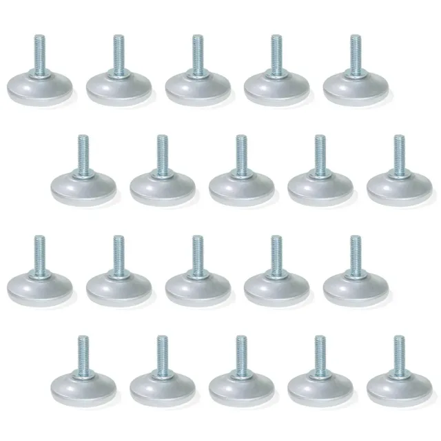 Emuca 2020525 Piedino Regolabile M6 Set 20 Pezzi Grigio