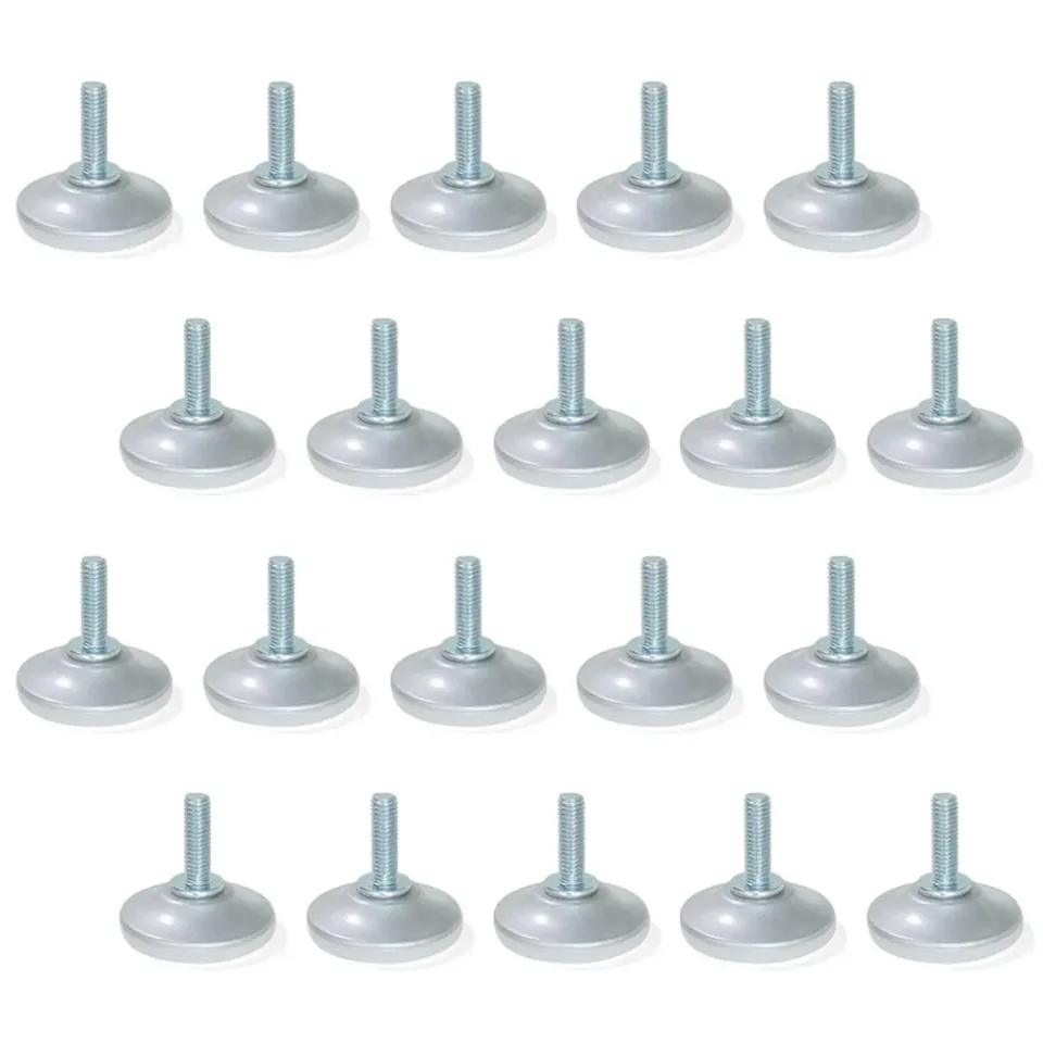 Emuca 2020525 Piedino Regolabile M6 Set 20 Pezzi Grigio
