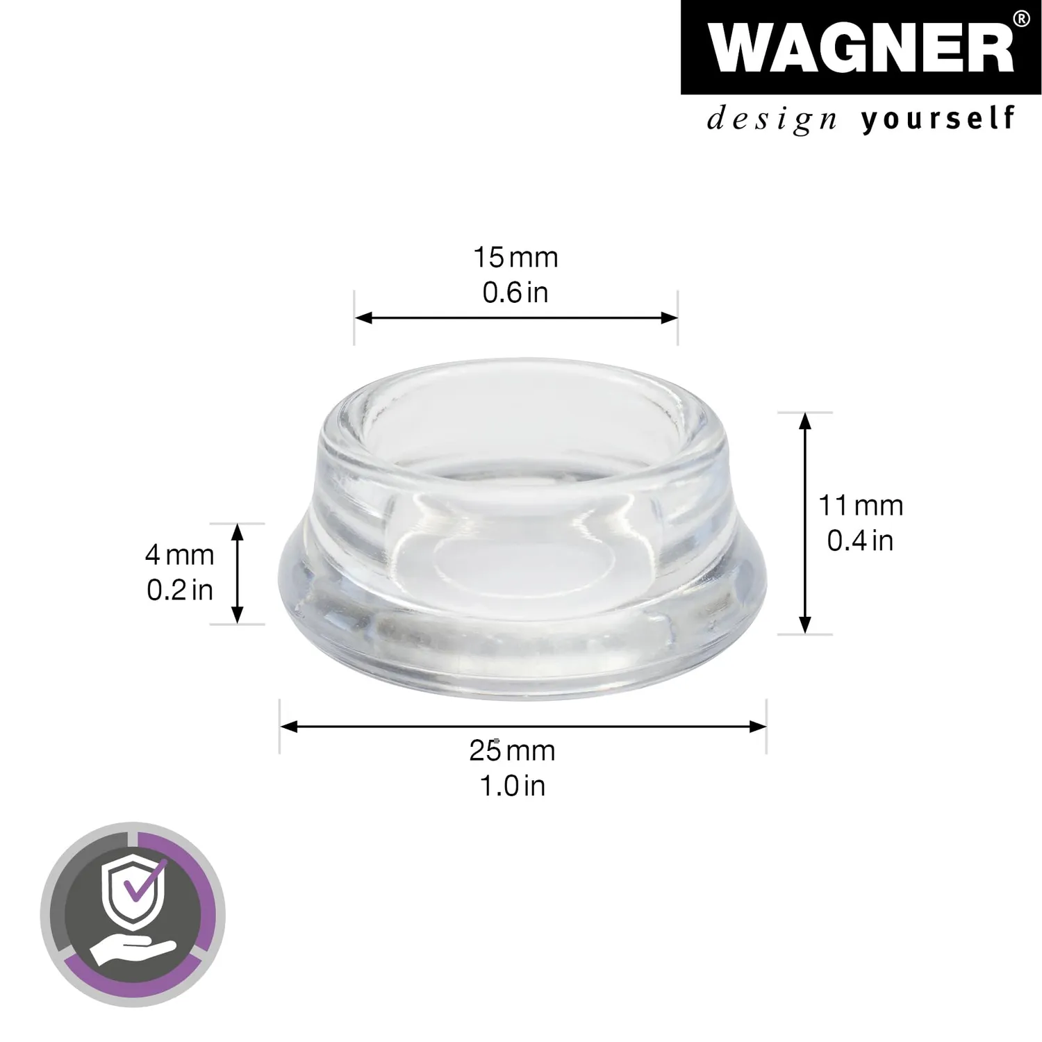 Wagner EH 0415 sottobicchieri trasparenti 4 pezzi