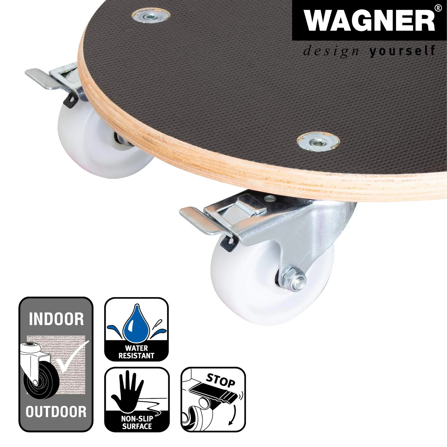 Wagner Maxigrip carrello portavaso legno Ø 38 cm 250 kg