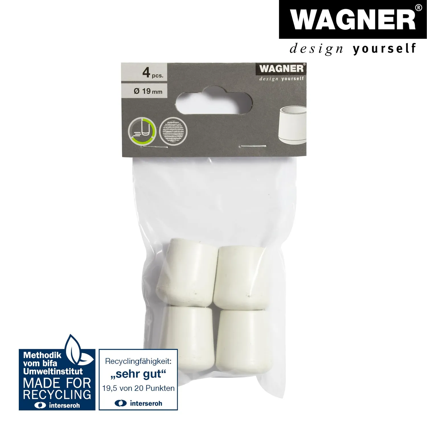 Wagner 15062899 tappi per tubi 4 pezzi bianchi plastica