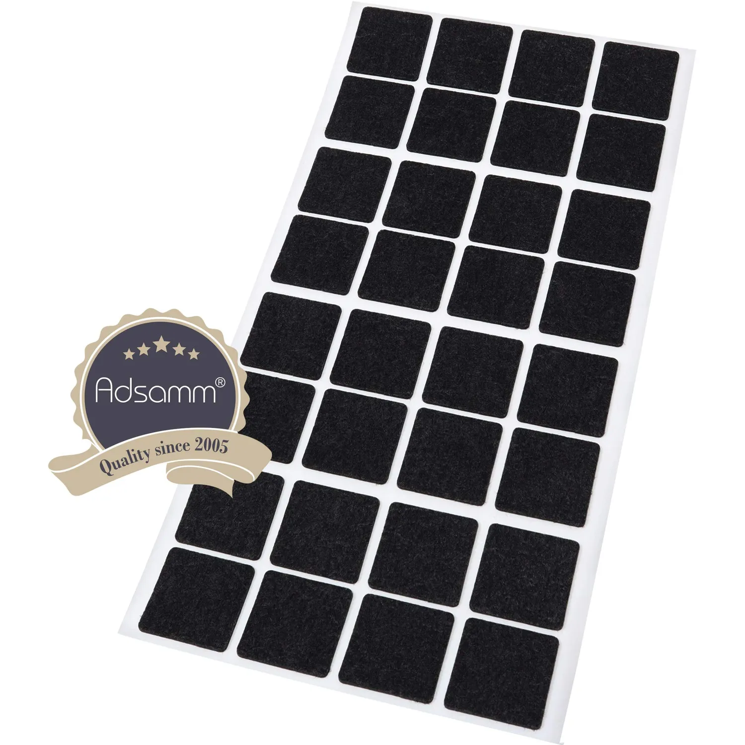 Adsamm ultrasottili feltrini autoadesivi quadrati 25 mm neri 32 pezzi