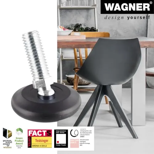 Wagner piedini livellabili M10 37 mm neri 4 pezzi