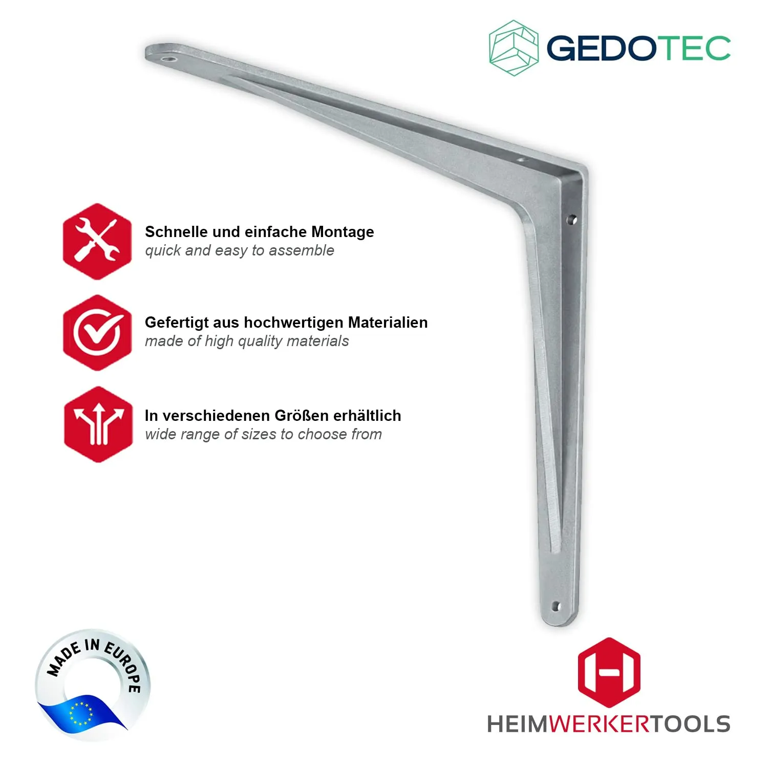 Gedotec SPARTA 140x115 reggimensola alluminio 1 pezzo 100 kg