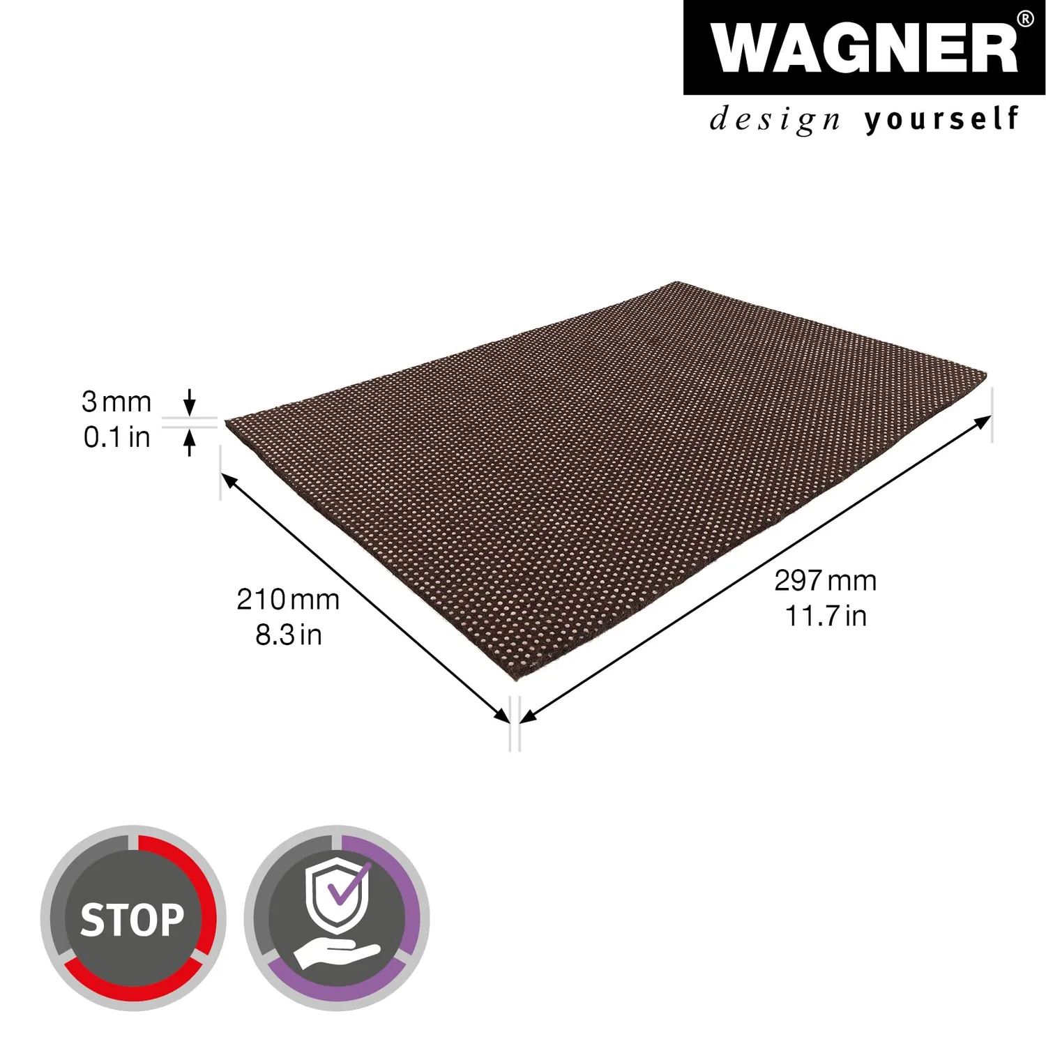 Wagner EH 0154 16015400 tappetino antiscivolo A4 autoadesivo feltro