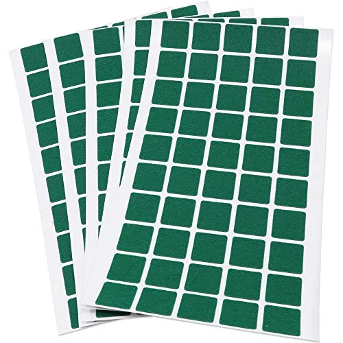 Adsamm 20x20 mm feltrini quadrati verdi 250 pezzi ultrasottili
