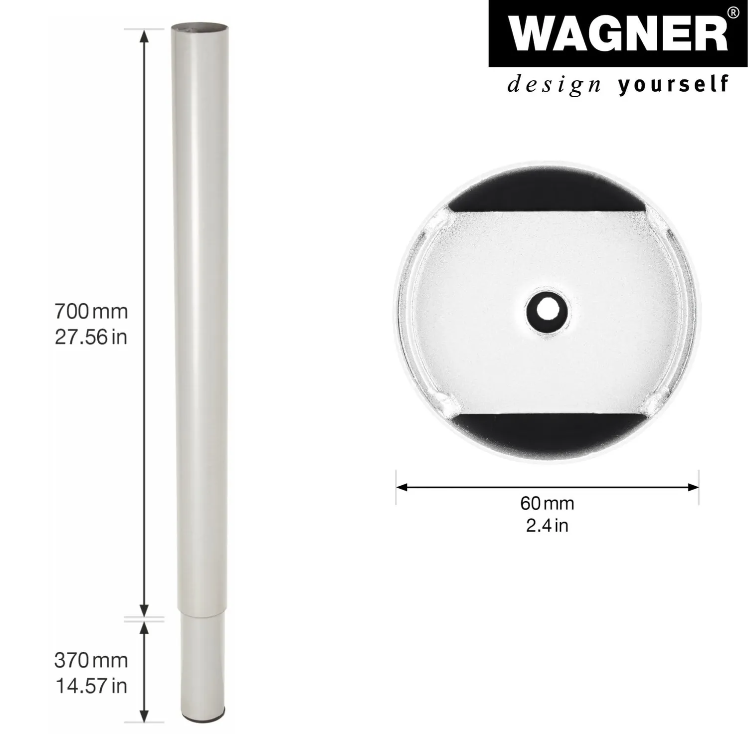 Wagner Telescope ST 1863 gamba tavolo 70-107 cm grigia 1 pz