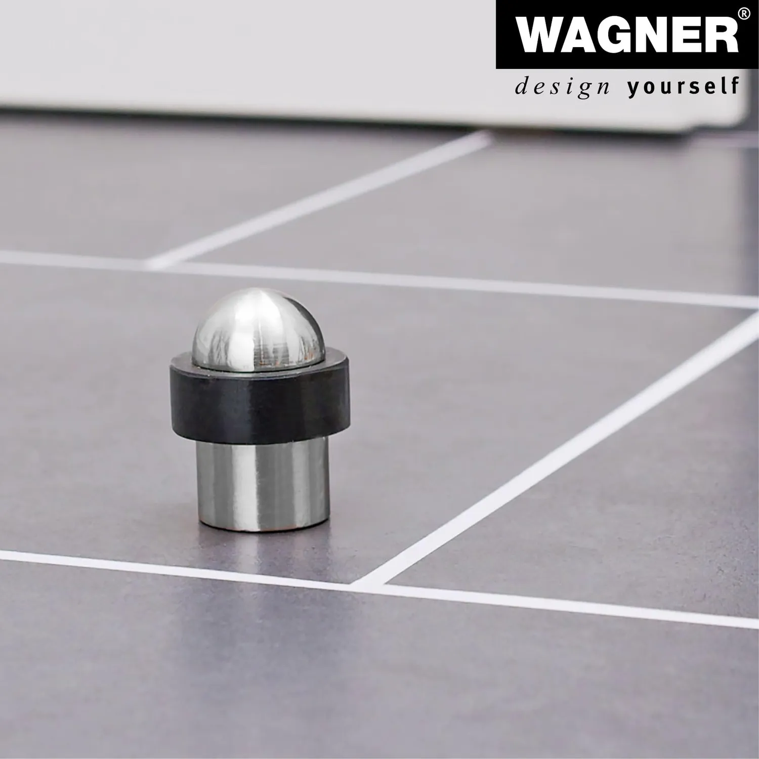 Wagner DOM fermaporta pavimento Ø37x49 mm satinato 1 pezzo