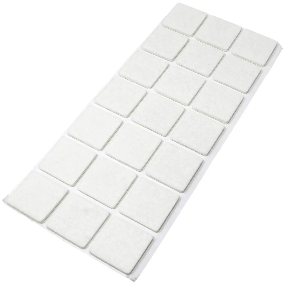 Adsamm feltrini autoadesivi quadrati 30x30 mm bianchi 21 pezzi 3,5 mm