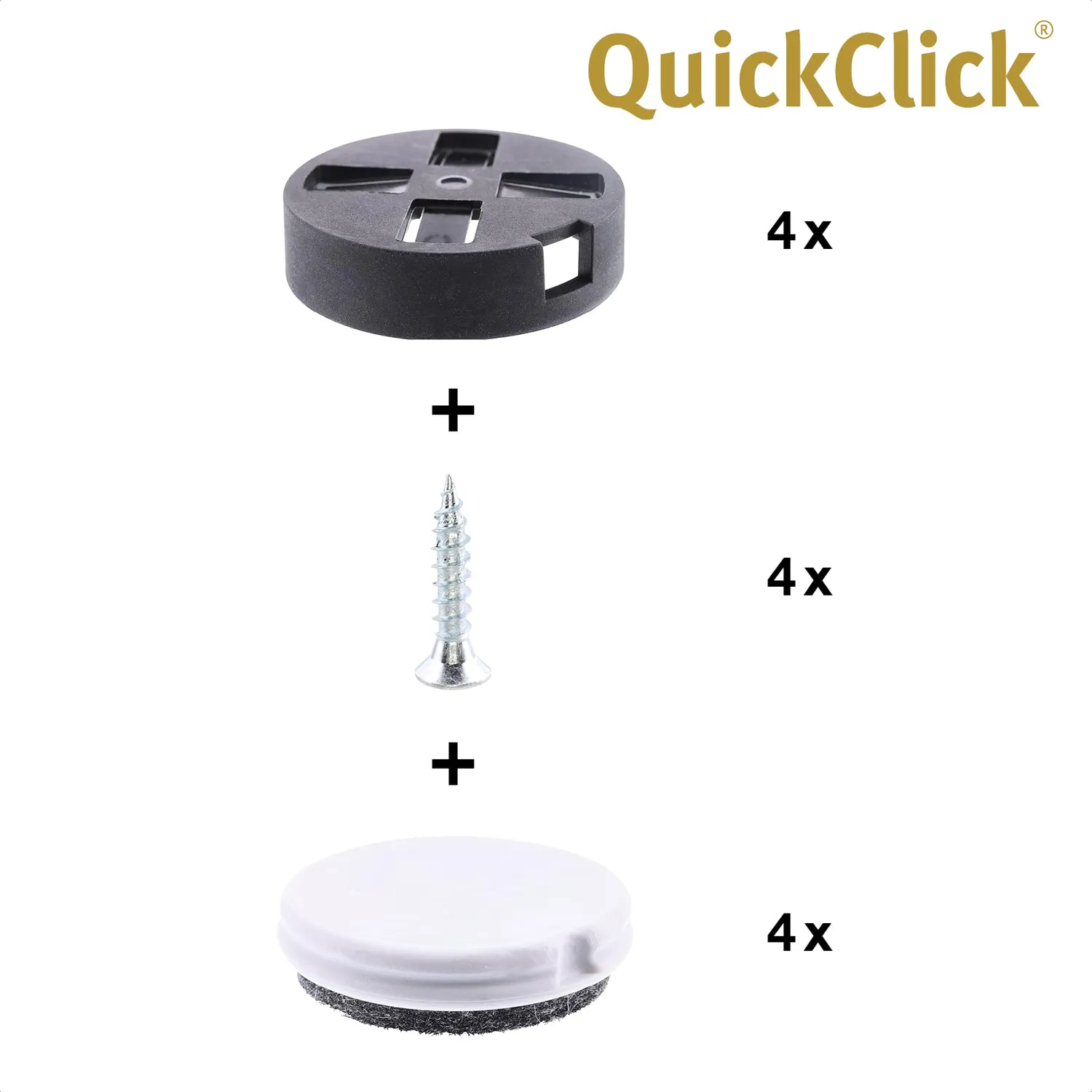 Wagner QuickClick 16793099 feltrini da avvitare 4 pezzi DUO 2 in 1