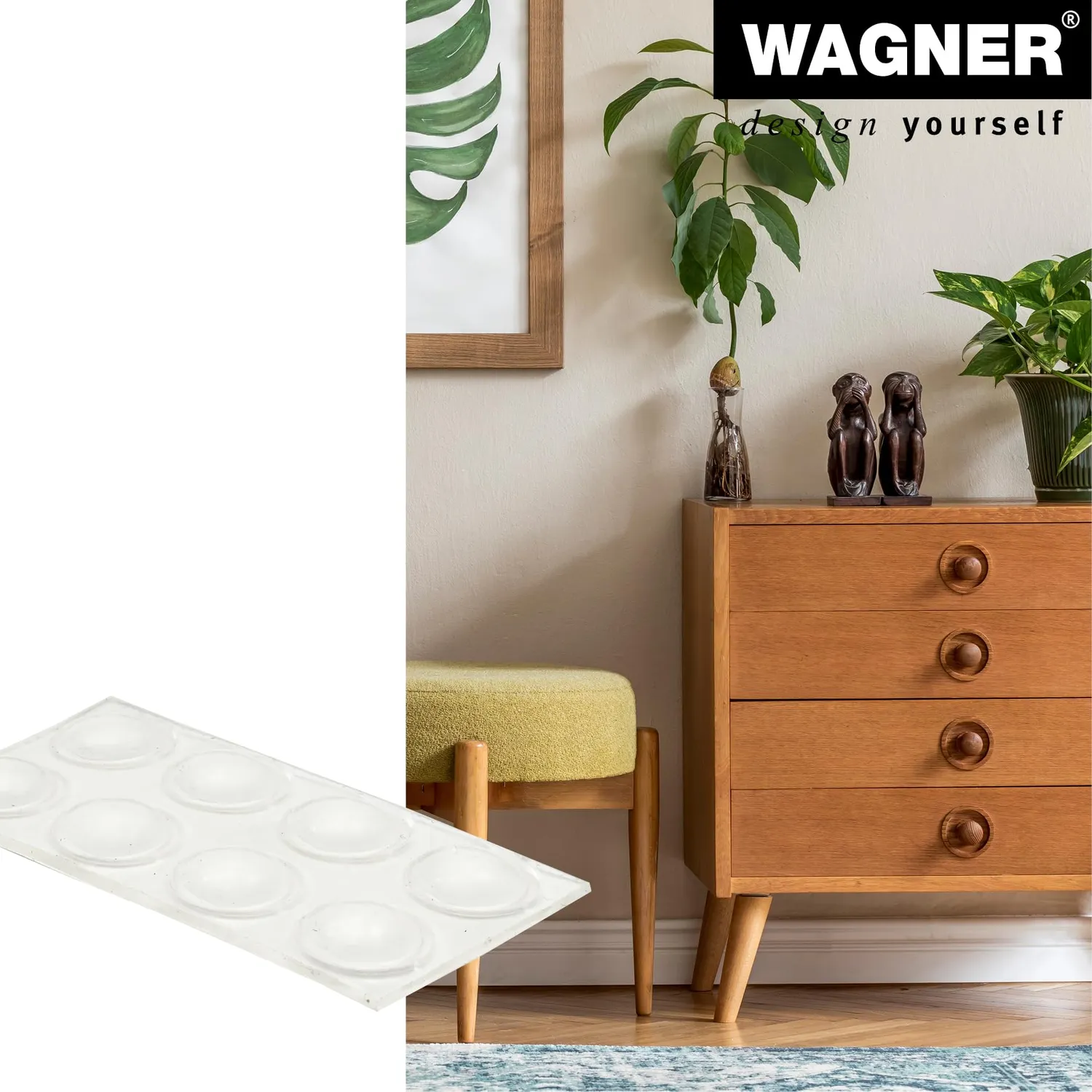 Wagner EH 3000 15300099 gommini tondi 8 mm 24 pezzi trasparenti