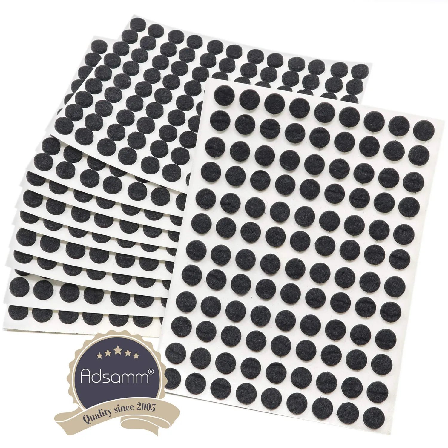Adsamm Feltrini Autoadesivi Ø10 mm Neri 1080 Pezzi 3,5 mm