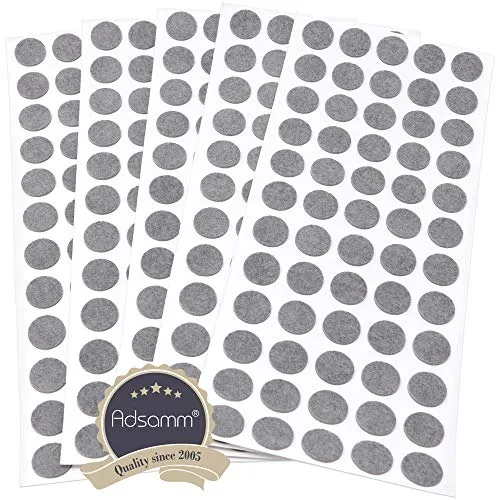 Adsamm ultrasottili feltrini per mobili rotondi Ø14mm grigi 300pz 1,5mm