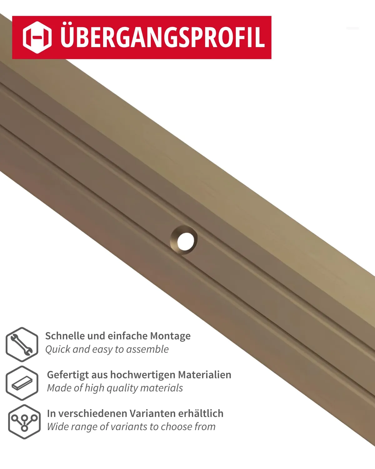 Gedotec Profilo Transizione Alluminio Bronzo 100 cm