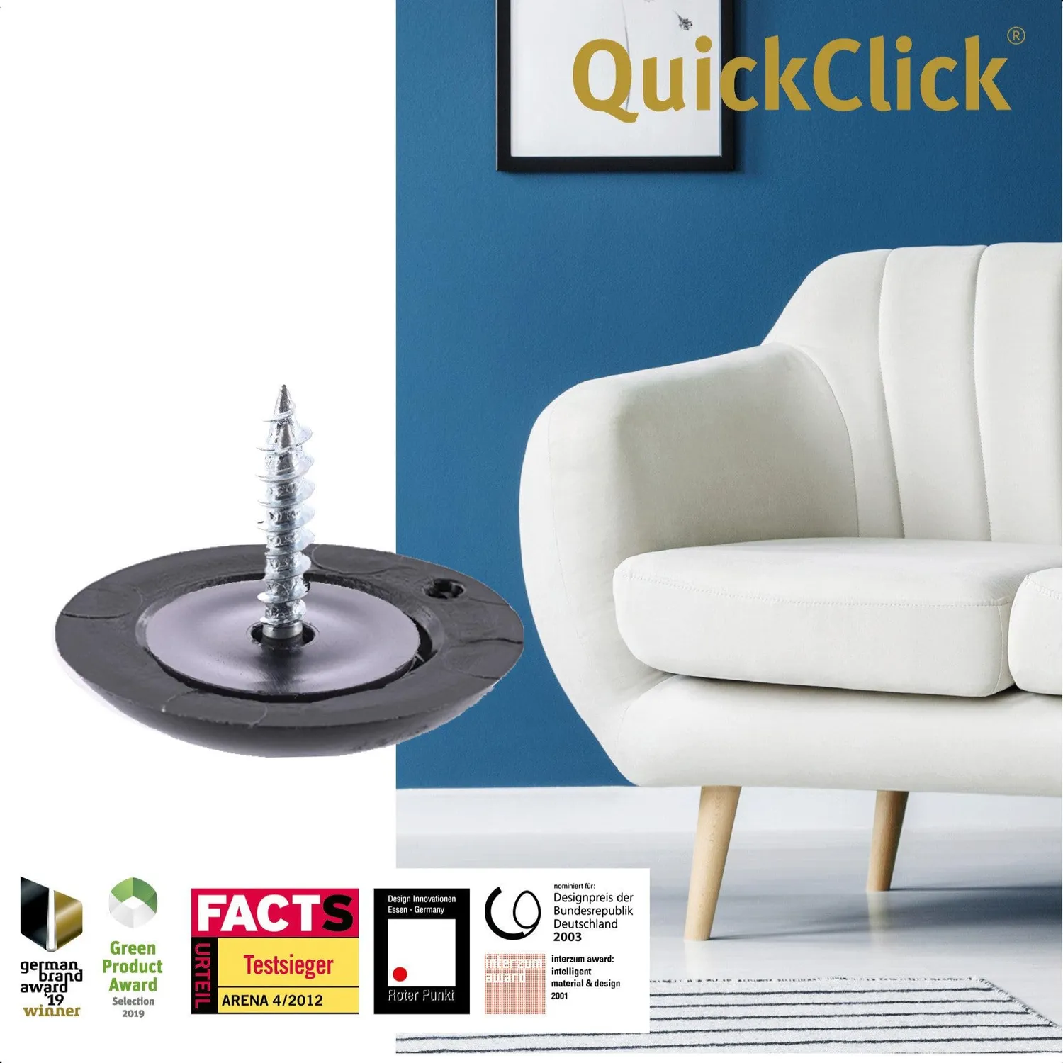 Wagner QuickClick 16792599 feltrini avvitare 4 pezzi Ø25mm