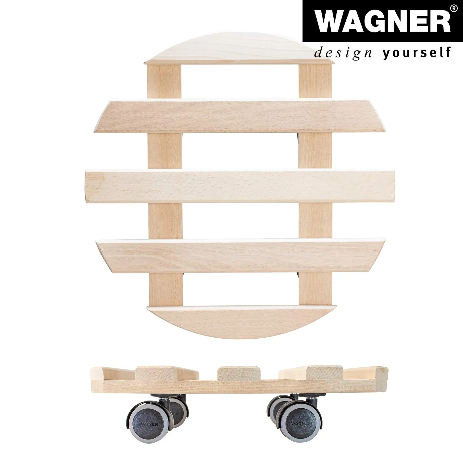 Wagner Paletti carrello piante sottovaso rotondo faggio