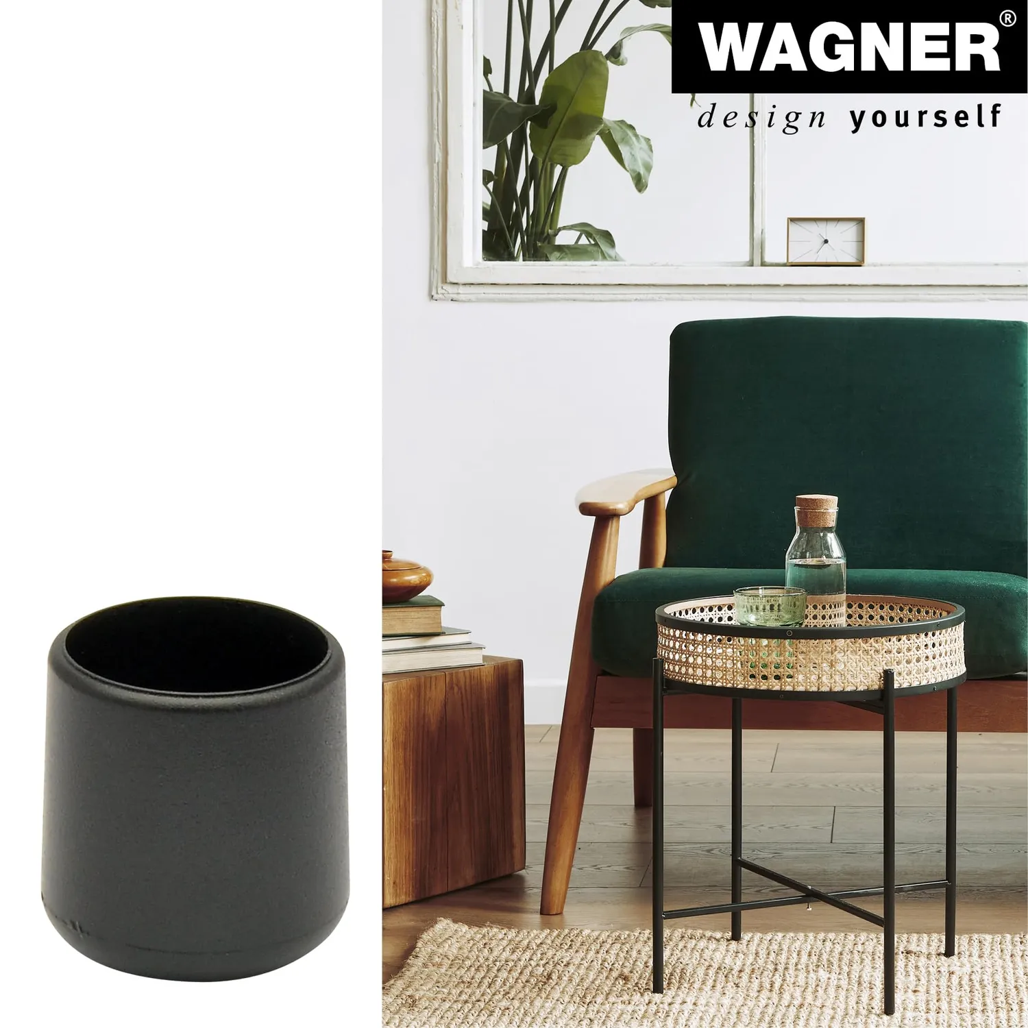 Wagner 15061899 tappi per tubi rotondi 4 pezzi Ø 18/22 mm neri