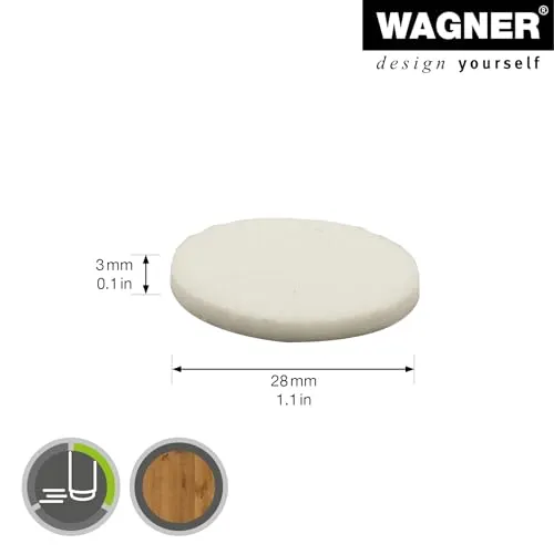 Wagner 15122999 feltrini adesivi tondi 12 pezzi bianchi