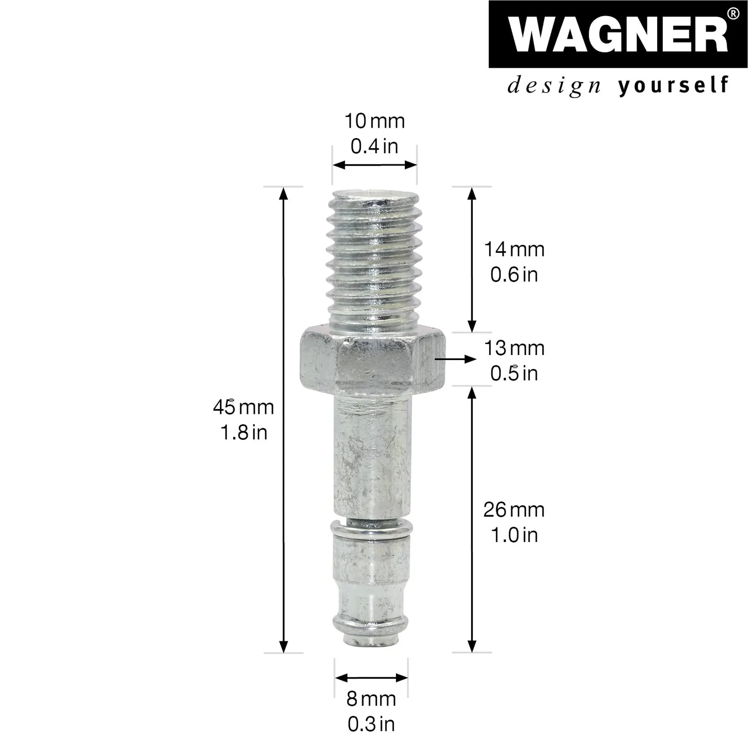 WAGNER RO 0089 vite filettata M10 2 pezzi acciaio
