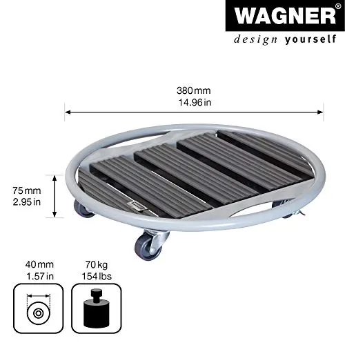 WAGNER Venezia carrello piante Ø38 cm antracite WPC 70 kg