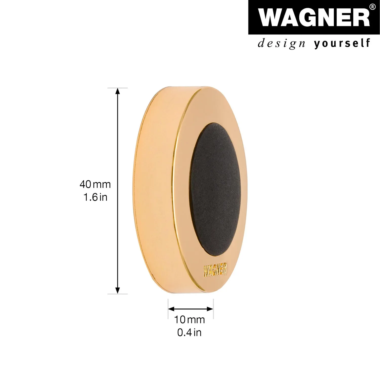 Wagner 15513711 fermaporta a muro oro/nero Ø38 mm