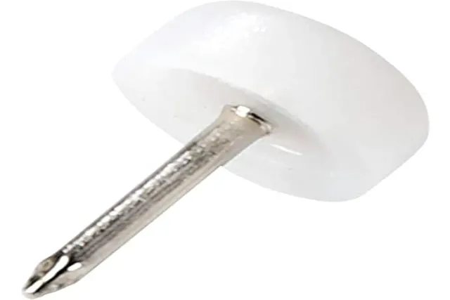 Adsamm Feltrini Plastica con Chiodo Ø13 mm 100 Pezzi Bianchi