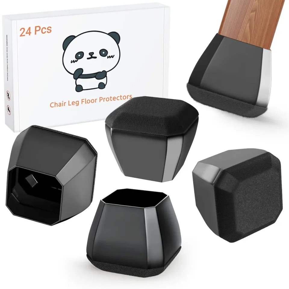 Meldel feltrini sedie neri silicone 24 pezzi