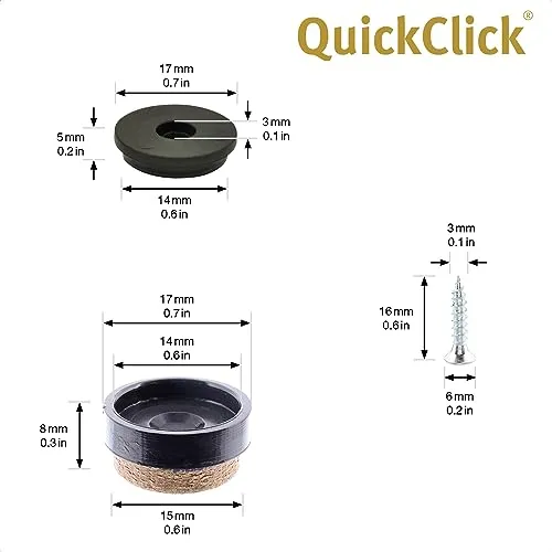 Wagner QuickClick 16781500 feltrini Syno Slim 17 mm da avvitare 4 pz