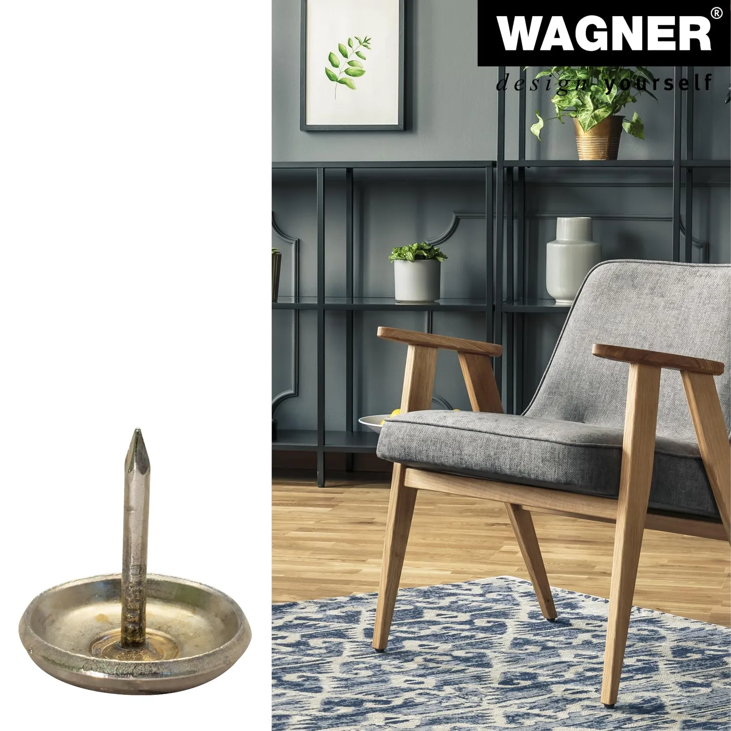 Wagner 15112199 pattini a chiodo acciaio 4 pezzi scorrevoli