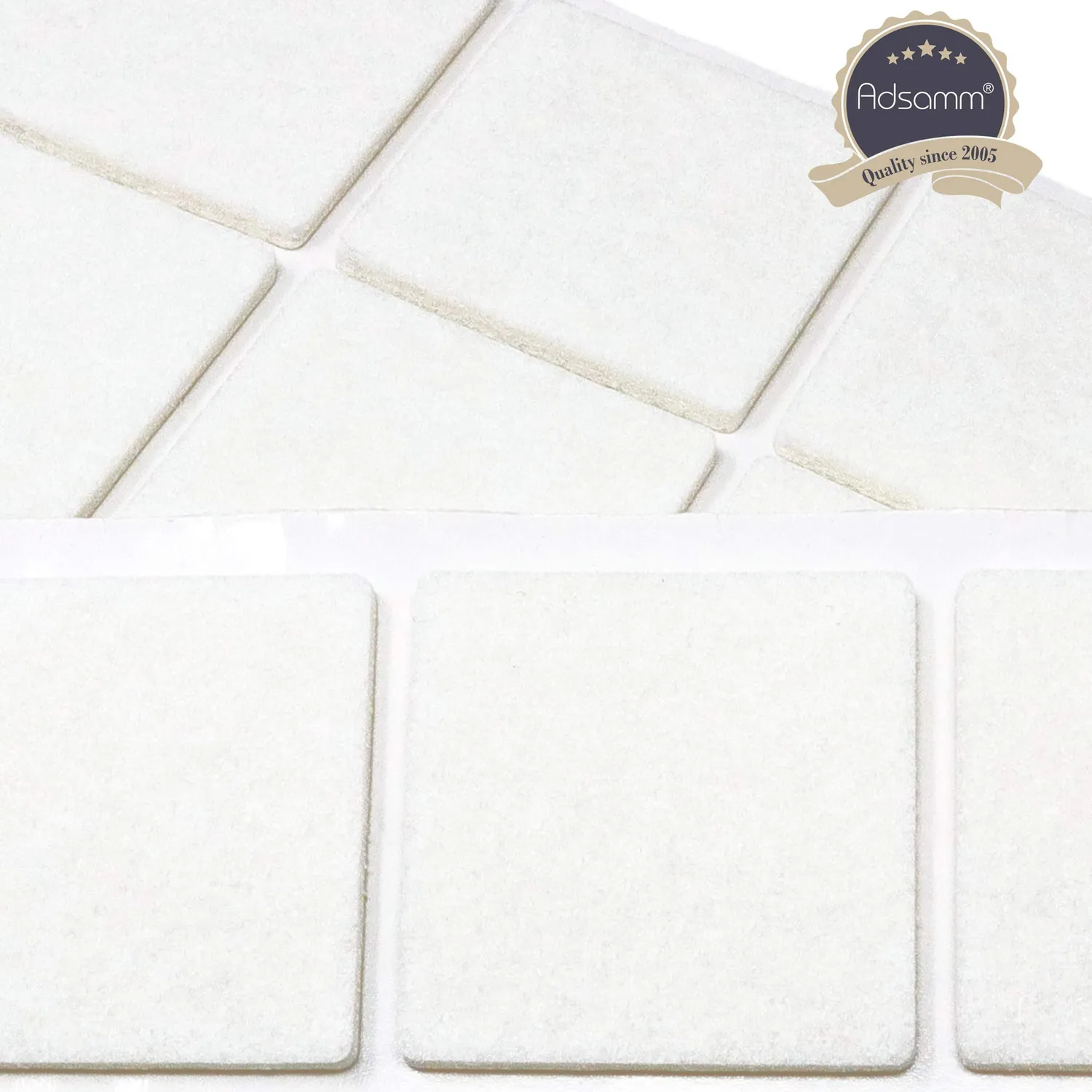 Adsamm Feltrini Autoadesivi 45x45 mm 100 Pezzi Bianchi Sottili