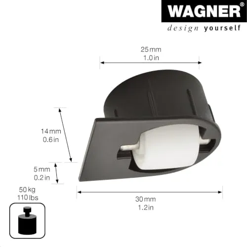 Wagner RO 7055 mini rullo incasso Ø15 mm 50 kg