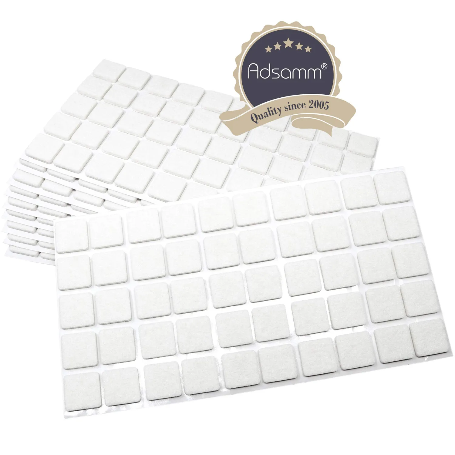 Adsamm feltrini autoadesivi bianchi 500 pezzi 20x20 mm