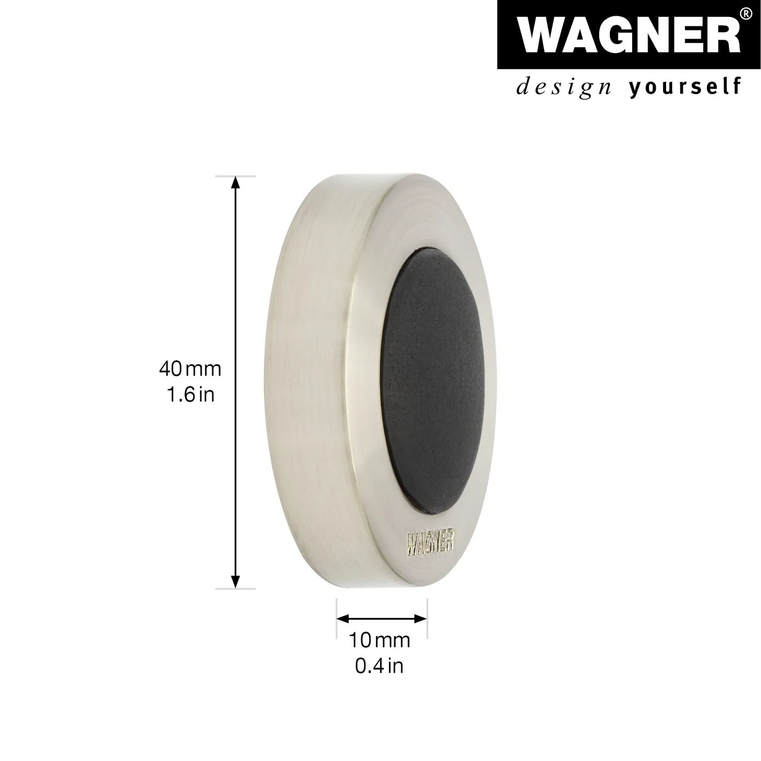 Wagner 15514011 Fermaporta Muro Ø38mm Effetto Inox