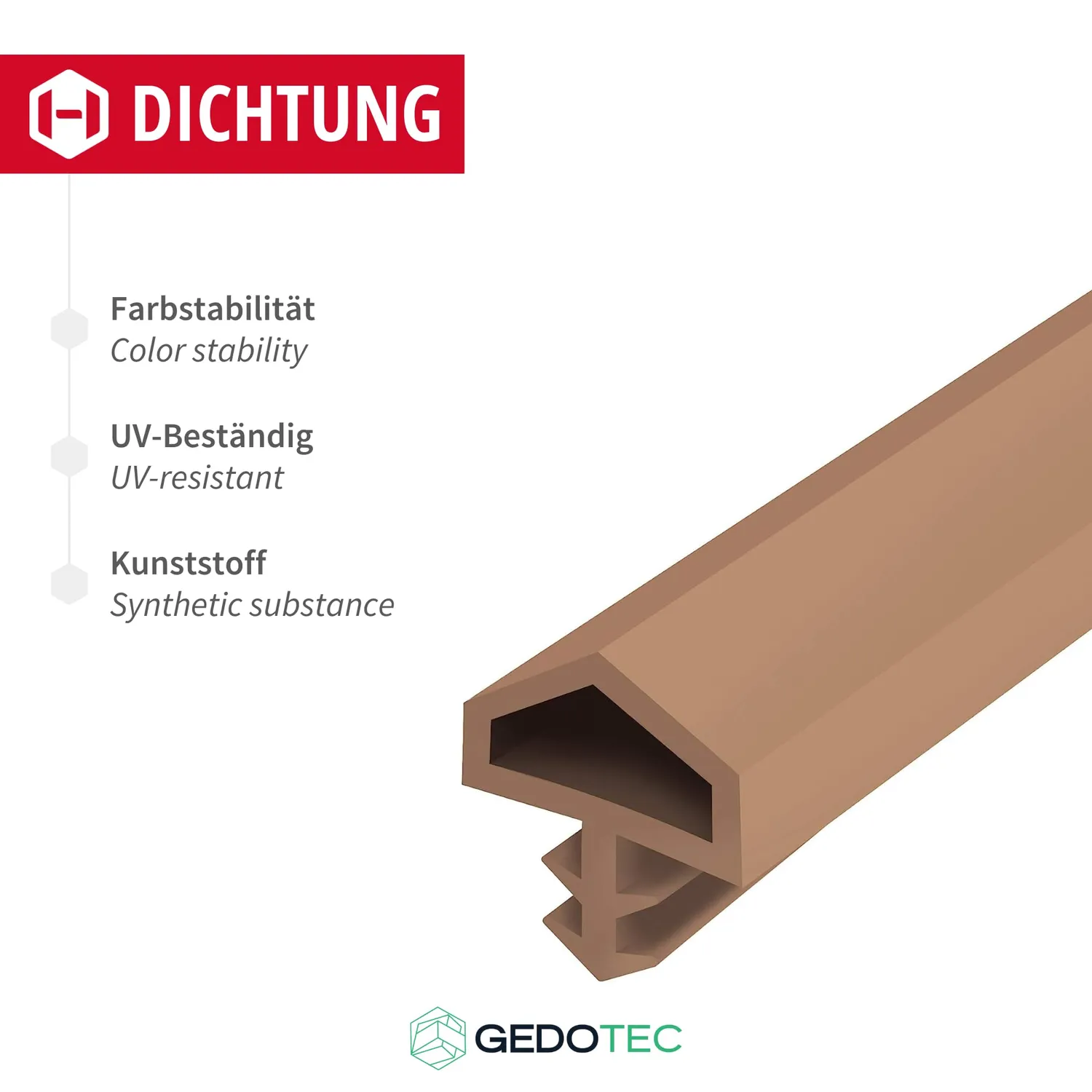 Gedotec M680 Guarnizione Telaio Porta Beige 25 m PVC