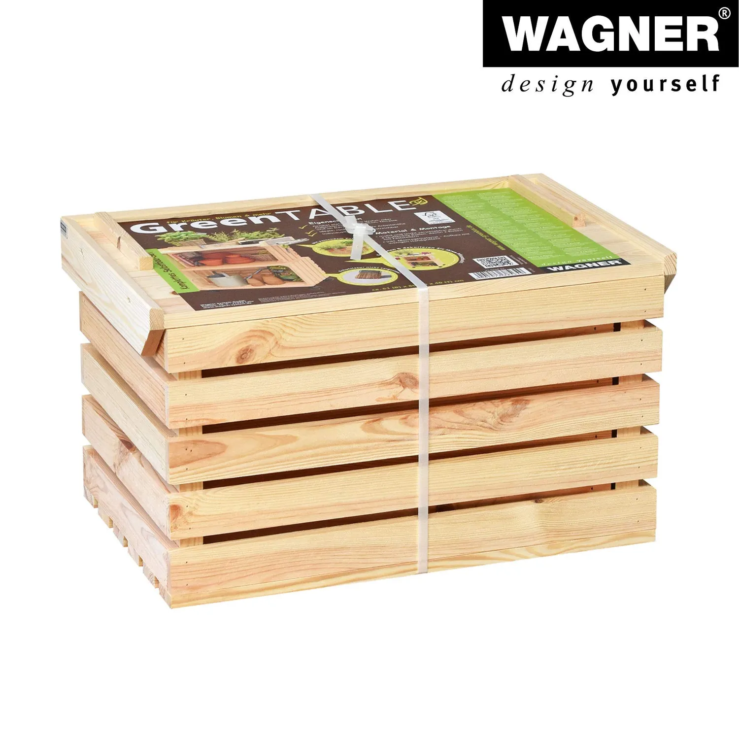 WAGNER GreenTABLE tavolo fiori legno 80x60x40cm con ruote