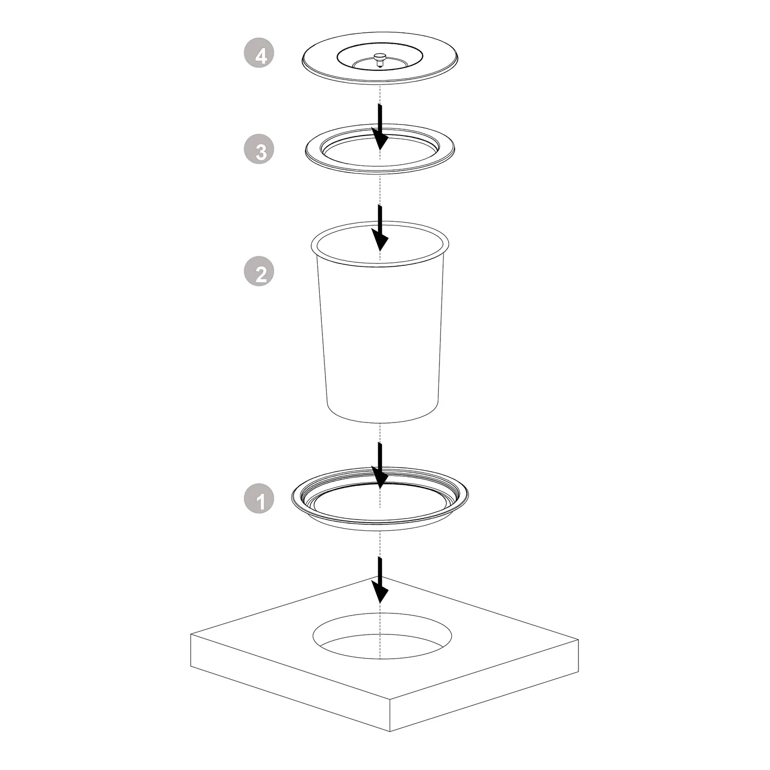 Emuca Pattumiera Incasso Cucina 7L Acciaio Inox