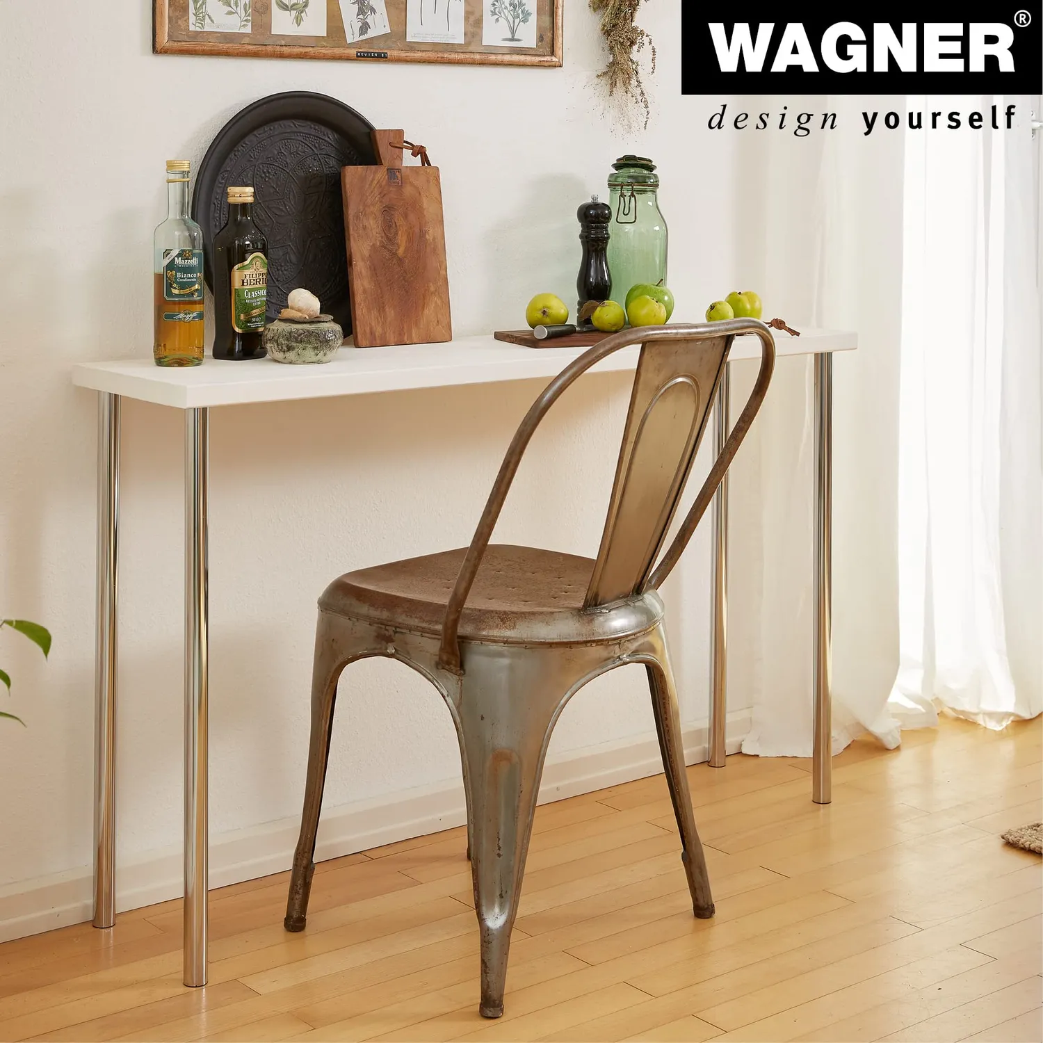Wagner 1550 piede per mobili cromo 500 mm