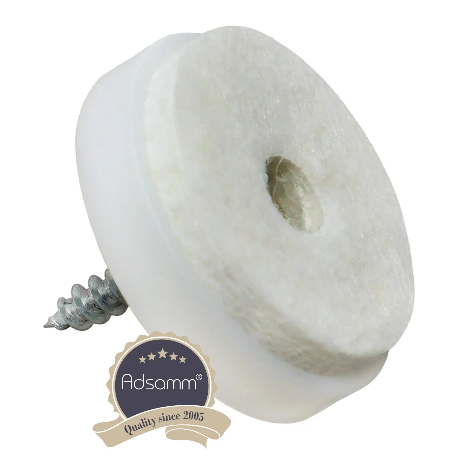Adsamm 28 mm pattini bianchi 4 pezzi con vite feltro