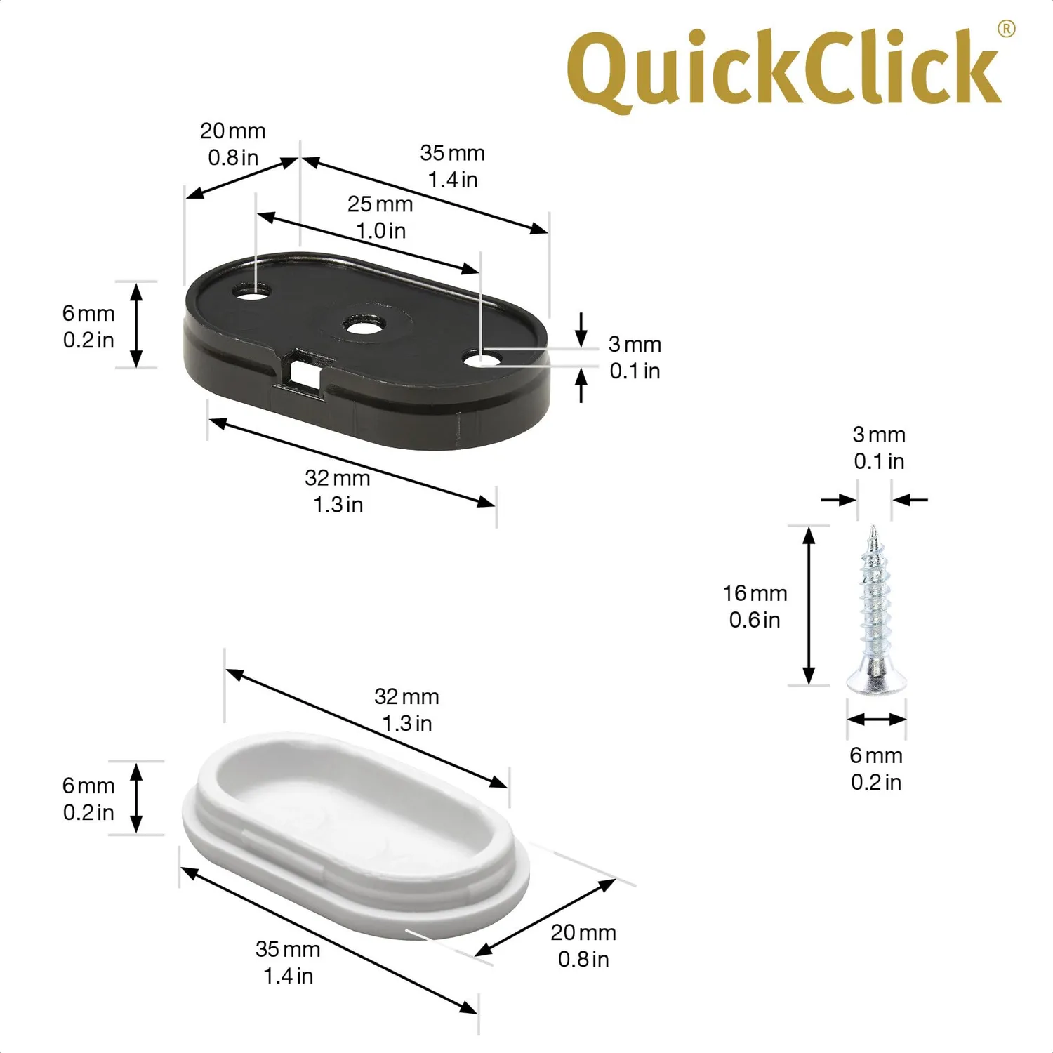 Wagner QuickClick 15783000 piedini avvitare Hyper 4pz 35x20 mm